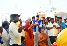 गौतम बुद्धांचा अस्थी रथ मुक्तीभूमीत दाखल महाधम्म पद यात्रेचे जोरदार स्वागत