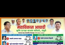 राहुरी क्रुषीउत्पन्न बाजार समितीच्या निवडणूकीत महाविकास आघाडीला १६ जागा तर विरोधी भाजपच्या खासदार विखेंच्या विकास मंडळाला अवघ्या दोन जागा