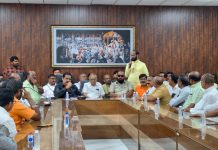 मनमाड येथील छत्रपती शिवाजी महाराज स्मारक लोकार्पण सोहळा कार्यक्रमाच्या नियोजनाबाबत आज नांदगाव येथे बैठक संपन्न